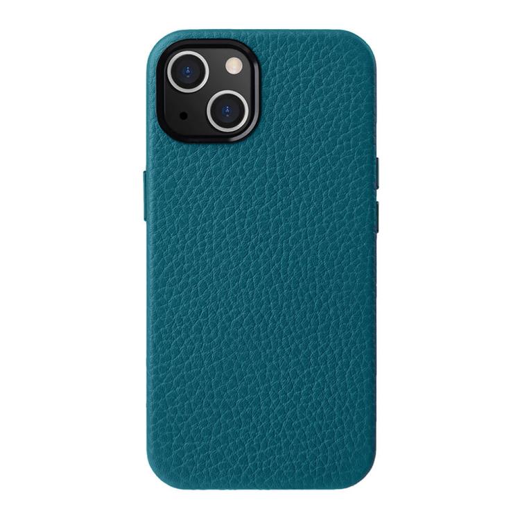 Custodia per telefono melkco in vera pelle con texture litchi e cornice metallica per l'obiettivo., For iPhone 15 Pro Max, For iPhone 15 Pro, For iPhone 15, For iPhone 14