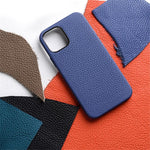 Custodia per telefono melkco in vera pelle con texture litchi e cornice metallica per l'obiettivo., For iPhone 15 Pro Max, For iPhone 15 Pro, For iPhone 15, For iPhone 14