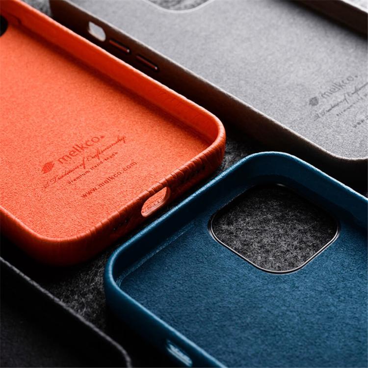 Custodia per telefono melkco in vera pelle con texture litchi e cornice metallica per l'obiettivo., For iPhone 15 Pro Max, For iPhone 15 Pro, For iPhone 15, For iPhone 14