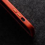 Custodia per telefono melkco in vera pelle con texture litchi e cornice metallica per l'obiettivo., For iPhone 15 Pro Max, For iPhone 15 Pro, For iPhone 15, For iPhone 14
