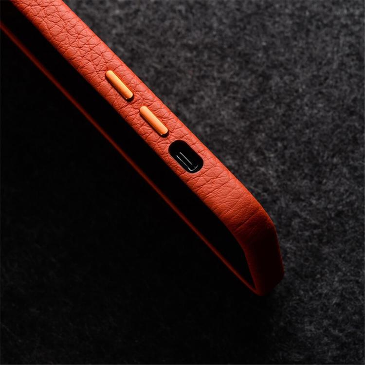Custodia per telefono melkco in vera pelle con texture litchi e cornice metallica per l'obiettivo., For iPhone 15 Pro Max, For iPhone 15 Pro, For iPhone 15, For iPhone 14