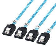 WG174 4 x SATA Straight Head to 4 x SATA Elbow 6Gbps Cable, 0.5m, 1m