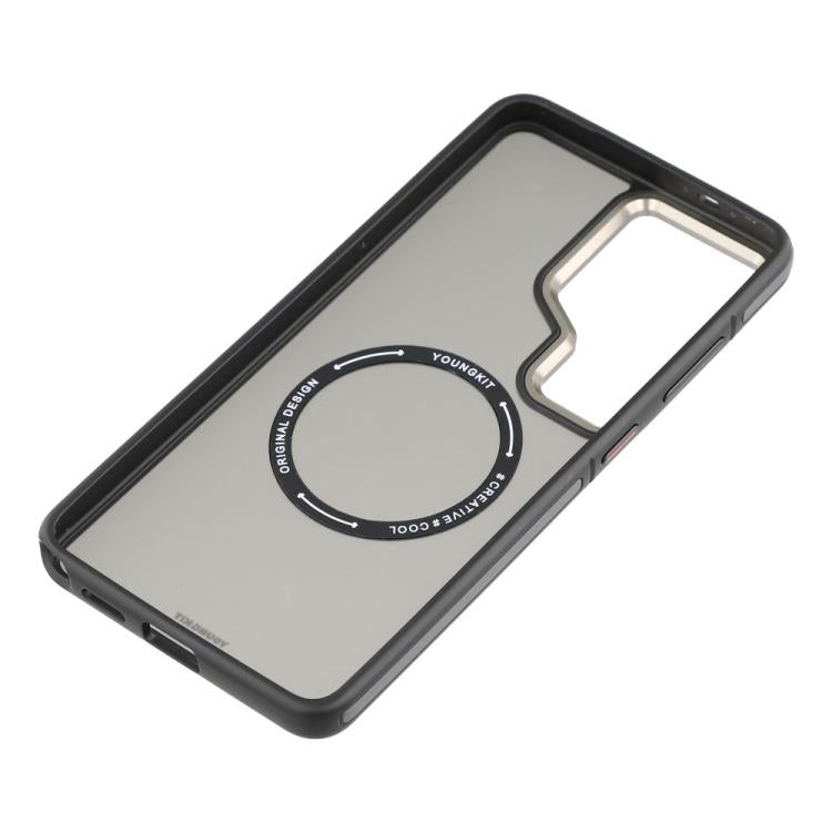 YOUNGKIT Custodia ibrida magnetica per telefono con finitura opaca TPU/PC effetto sabbia rocciosa., For Samsung Galaxy S26 Ultra 5G