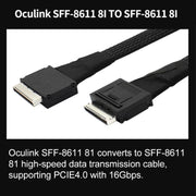 WG181 OculinkSFF-8611 8I to SFF-8611 8I High-speed Data Transmission Connection Cable, 0.5m