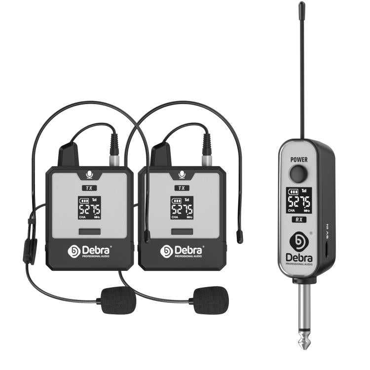 Sistema microfoni wireless UHF 2 TX e 1 RX portatile