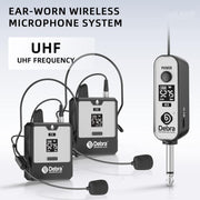 Sistema microfoni wireless UHF 2 TX e 1 RX portatile