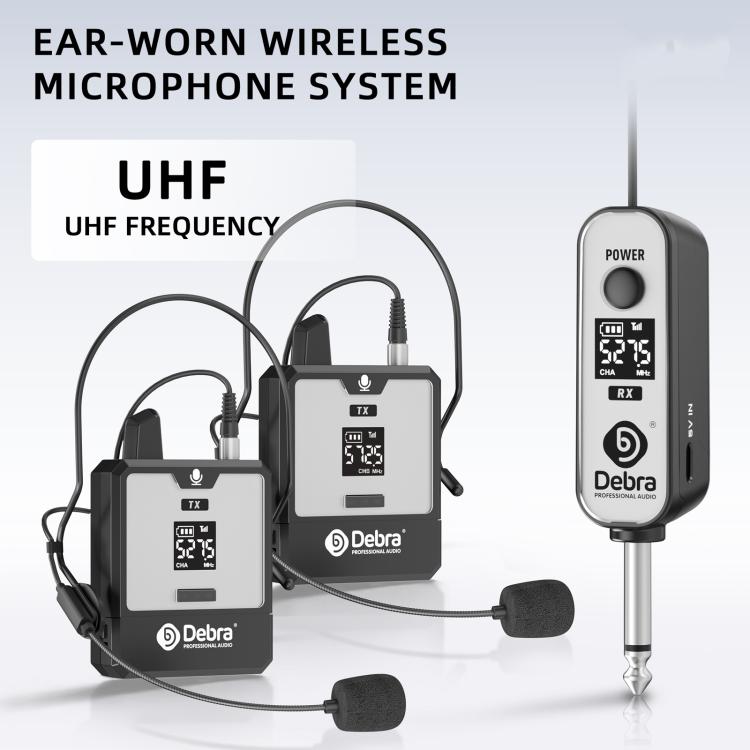 DEBRA DT-02 Ear-worn UHF Wireless Microphone System 2 TX & 1 RX, DT-02