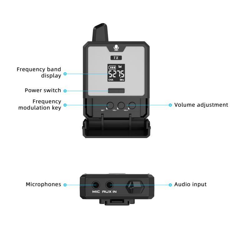 DEBRA DT-02 Ear-worn UHF Wireless Microphone System 2 TX & 1 RX, DT-02