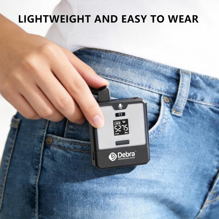 DEBRA DT-02 Ear-worn UHF Wireless Microphone System 2 TX & 1 RX, DT-02