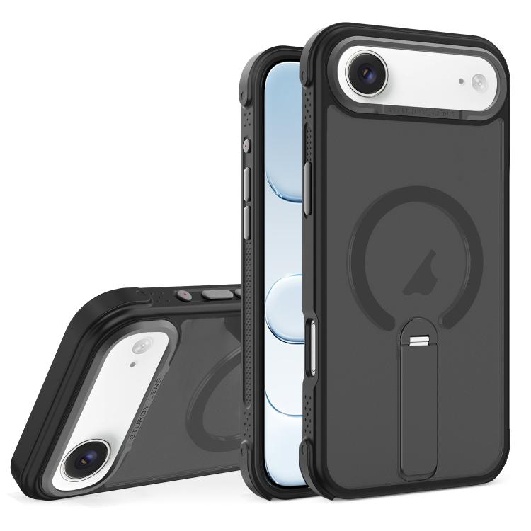 Custodia ibrida pieghevole magnetica in PC TPU con effetto pelle., For iPhone Air, For iPhone 16 Pro Max, For iPhone 16 Pro