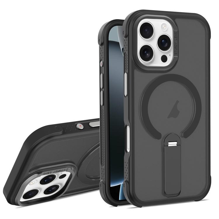 Custodia ibrida pieghevole magnetica in PC TPU con effetto pelle., For iPhone Air, For iPhone 16 Pro Max, For iPhone 16 Pro
