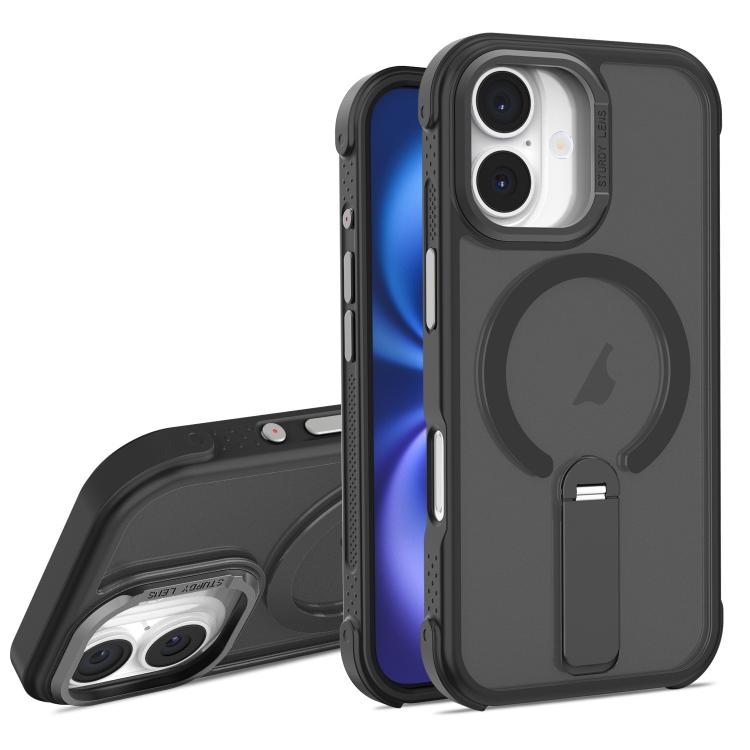 Custodia ibrida pieghevole magnetica in PC TPU con effetto pelle., For iPhone 16 Plus, For iPhone 16, For iPhone 15 Pro Max