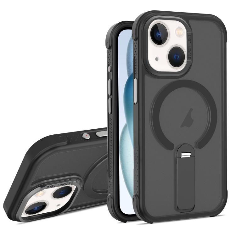 Custodia ibrida pieghevole magnetica in PC TPU con effetto pelle., For iPhone 15 Pro, For iPhone 15 Plus, For iPhone 15