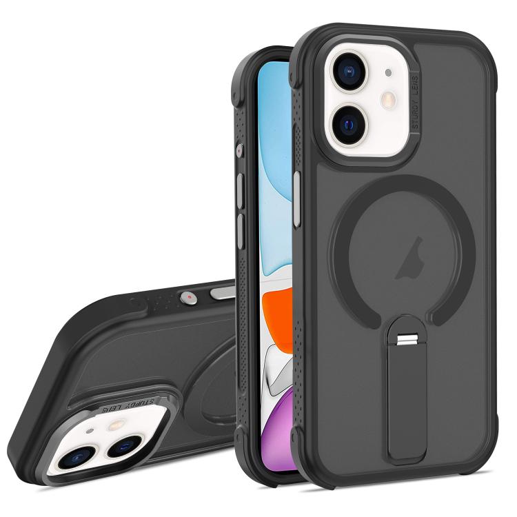 Custodia ibrida pieghevole magnetica in PC TPU con effetto pelle., For iPhone 12 Pro, For iPhone 11