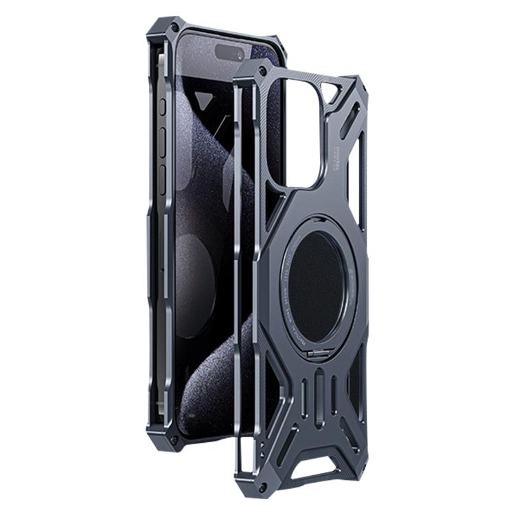 Custodia per telefono senza cornice in lega di alluminio con supporto magnetico girevole., For iPhone 16 Pro Max, For iPhone 16 Pro, For iPhone 16