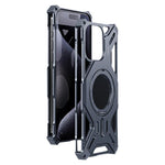 Custodia per telefono senza cornice in lega di alluminio con supporto magnetico girevole., For iPhone 16 Pro Max, For iPhone 16 Pro, For iPhone 16