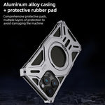 Custodia per telefono senza cornice in lega di alluminio con supporto magnetico girevole., For iPhone 16 Pro Max, For iPhone 16 Pro, For iPhone 16