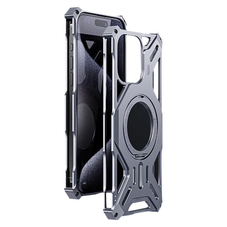Custodia per telefono senza cornice in lega di alluminio con supporto magnetico girevole., For iPhone 15 Pro Max, For iPhone 15 Pro, For iPhone 15 Plus, For iPhone 15