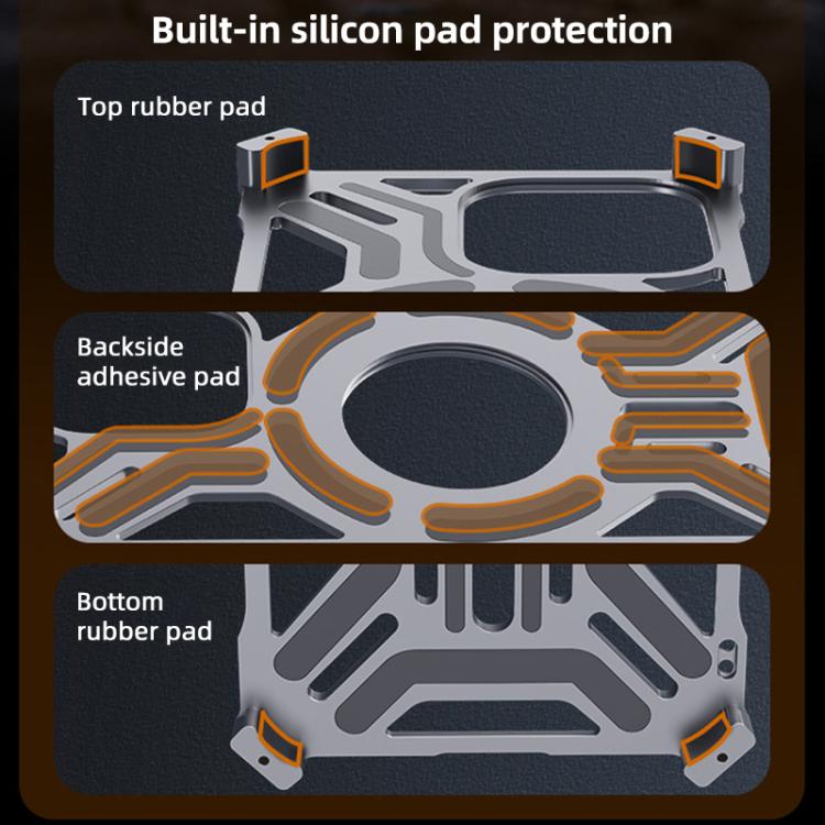 Custodia per telefono senza cornice in lega di alluminio con supporto magnetico girevole., For iPhone 15 Pro Max, For iPhone 15 Pro, For iPhone 15 Plus, For iPhone 15