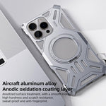 Custodia per telefono senza cornice in lega di alluminio con supporto magnetico girevole., For iPhone 15 Pro Max, For iPhone 15 Pro, For iPhone 15 Plus, For iPhone 15