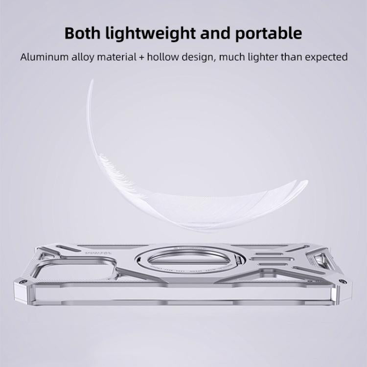 Custodia per telefono senza cornice in lega di alluminio con supporto magnetico girevole., For iPhone 15 Pro Max, For iPhone 15 Pro, For iPhone 15 Plus, For iPhone 15