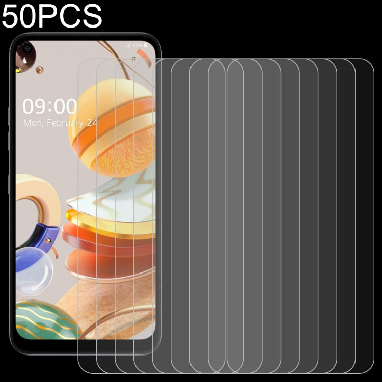 50 pellicole in vetro temperato da 0,26 mm 9H 2,5D, For LG K31 (50 PCS), For LG K40S (50 PCS), For LG K41S (50 PCS), For LG K50 (50 PCS), For LG K50S (50 PCS), For LG Q60 (50 PCS), For LG Q61 (50 PCS), For LG K51S (50 PCS)
