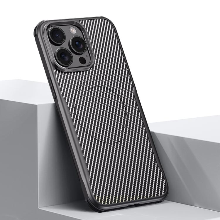 Custodia per telefono magnetica con texture in fibra di carbonio a forma di lama e piacevole al tatto., For iPhone 15 Pro Max, For iPhone 15 Pro, For iPhone 15 Plus, For iPhone 15, For iPhone 14 / 13, For iPhone 14 Pro, For iPhone 14 Pro Max           ...