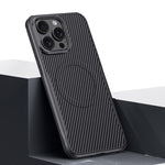 Custodia per telefono magnetica con texture in fibra di carbonio a forma di lama e piacevole al tatto., For iPhone 15 Pro Max, For iPhone 15 Pro, For iPhone 15 Plus, For iPhone 15, For iPhone 14 / 13, For iPhone 14 Pro, For iPhone 14 Pro Max           ...