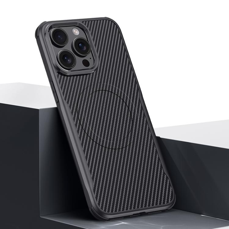 Custodia per telefono magnetica con texture in fibra di carbonio a forma di lama e piacevole al tatto., For iPhone 15 Pro Max, For iPhone 15 Pro, For iPhone 15 Plus, For iPhone 15, For iPhone 14 / 13, For iPhone 14 Pro, For iPhone 14 Pro Max           ...