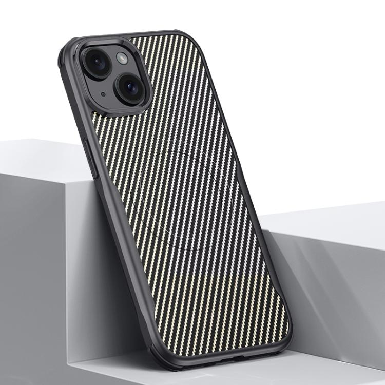 Custodia per telefono magnetica con texture in fibra di carbonio a forma di lama e piacevole al tatto., For iPhone 15 Pro Max, For iPhone 15 Pro, For iPhone 15 Plus, For iPhone 15, For iPhone 14 / 13, For iPhone 14 Pro, For iPhone 14 Pro Max           ...