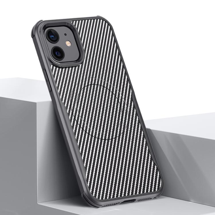 Custodia per telefono magnetica con texture in fibra di carbonio a forma di lama e piacevole al tatto., For iPhone 12 / 12 Pro, For iPhone 11 Pro Max, For iPhone 11