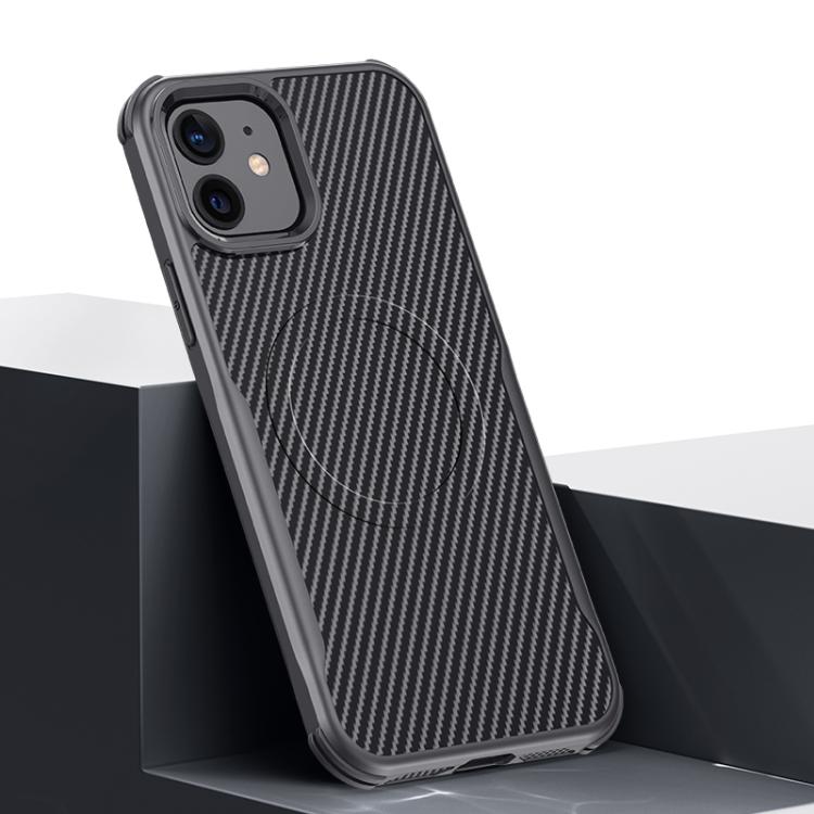 Custodia per telefono magnetica con texture in fibra di carbonio a forma di lama e piacevole al tatto., For iPhone 12 / 12 Pro, For iPhone 11 Pro Max, For iPhone 11