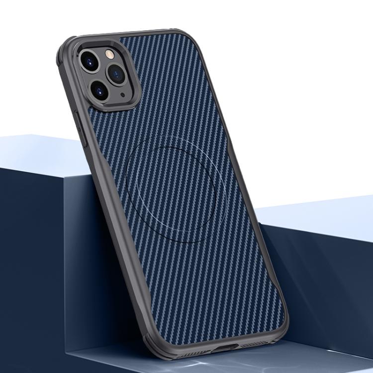 Custodia per telefono magnetica con texture in fibra di carbonio a forma di lama e piacevole al tatto., For iPhone 12 / 12 Pro, For iPhone 11 Pro Max, For iPhone 11