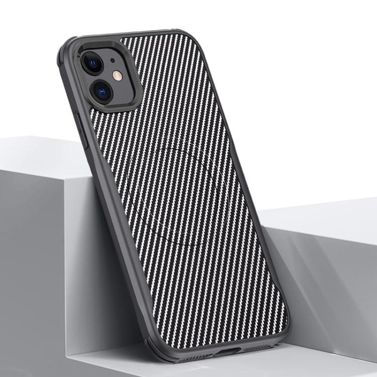 Custodia per telefono magnetica con texture in fibra di carbonio a forma di lama e piacevole al tatto., For iPhone 12 / 12 Pro, For iPhone 11 Pro Max, For iPhone 11