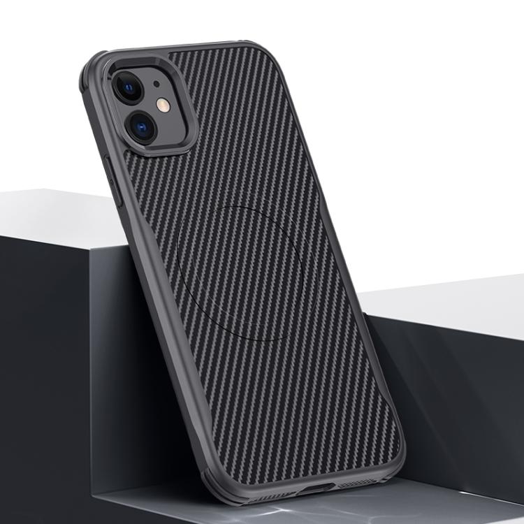 Custodia per telefono magnetica con texture in fibra di carbonio a forma di lama e piacevole al tatto., For iPhone 12 / 12 Pro, For iPhone 11 Pro Max, For iPhone 11