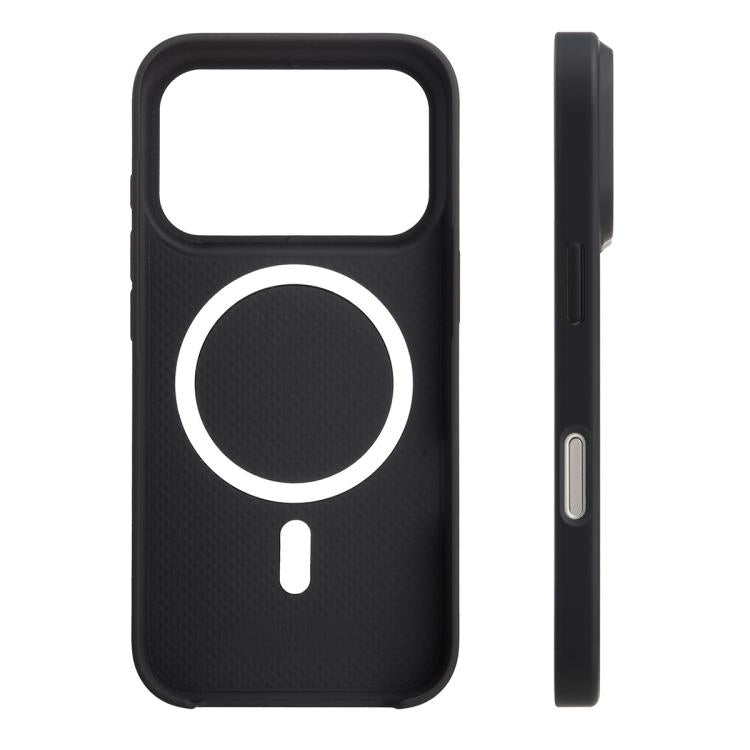melkco Custodia ibrida per telefono in vera pelle con texture litchi e copertura totale, magnetica, in PC., For iPhone 17 Pro Max, For iPhone 17 Pro, For iPhone Air