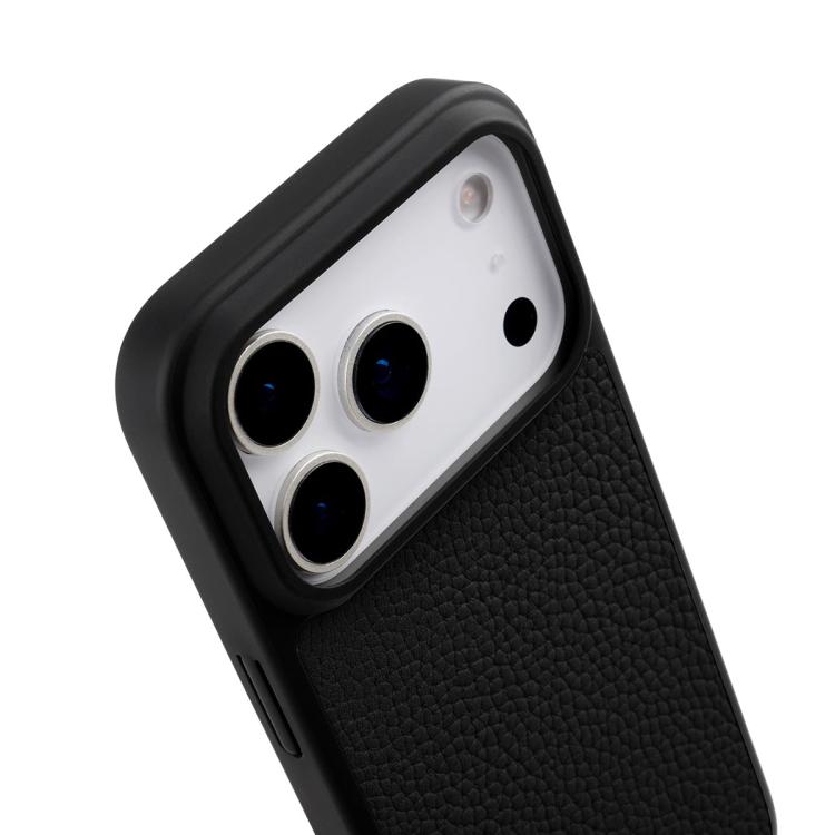 melkco Custodia ibrida per telefono in vera pelle con texture litchi e copertura totale, magnetica, in PC., For iPhone 17 Pro Max, For iPhone 17 Pro, For iPhone Air