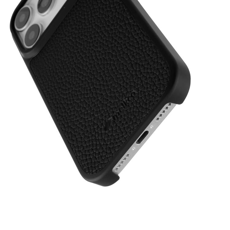 melkco Custodia ibrida per telefono in vera pelle con texture litchi e copertura totale, magnetica, in PC., For iPhone 17 Pro Max, For iPhone 17 Pro, For iPhone Air
