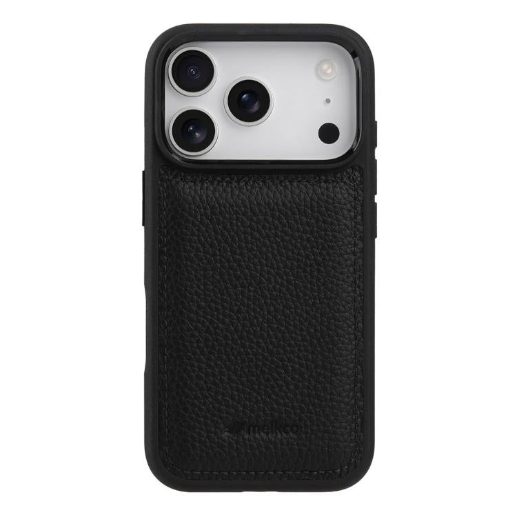 Melkco - Custodia ibrida per telefono in vera pelle con texture litchi a copertura totale., For iPhone 17 Pro Max, For iPhone 17 Pro, For iPhone 17