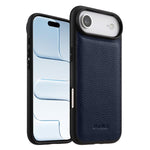 Melkco - Custodia ibrida per telefono in vera pelle con texture litchi a copertura totale., For iPhone Air, For iPhone 16 Pro Max, For iPhone 16 Pro