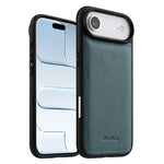 Melkco - Custodia ibrida per telefono in vera pelle con texture litchi a copertura totale., For iPhone Air, For iPhone 16 Pro Max, For iPhone 16 Pro