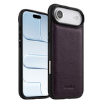 Melkco - Custodia ibrida per telefono in vera pelle con texture litchi a copertura totale., For iPhone Air, For iPhone 16 Pro Max, For iPhone 16 Pro