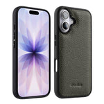 Melkco - Custodia ibrida per telefono in vera pelle con texture litchi a copertura totale., For iPhone 17 Pro Max, For iPhone 17 Pro, For iPhone 17