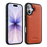 Melkco - Custodia ibrida per telefono in vera pelle con texture litchi a copertura totale., For iPhone 17 Pro Max, For iPhone 17 Pro, For iPhone 17