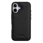 Melkco - Custodia ibrida per telefono in vera pelle con texture litchi a copertura totale., For iPhone 16