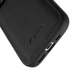 Melkco - Custodia ibrida per telefono in vera pelle con texture litchi a copertura totale., For iPhone 16
