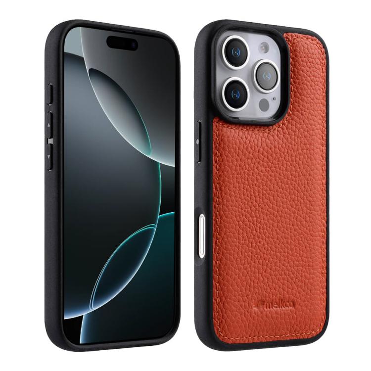Melkco - Custodia ibrida per telefono in vera pelle con texture litchi a copertura totale., For iPhone Air, For iPhone 16 Pro Max, For iPhone 16 Pro