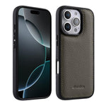Melkco - Custodia ibrida per telefono in vera pelle con texture litchi a copertura totale., For iPhone Air, For iPhone 16 Pro Max, For iPhone 16 Pro