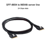 WG183 SlimeSAS SFF-8654 8i to SFF-8654 8i High Speed Hard Drive Server Data Transfer Cable, 0.5m, 0.8m
