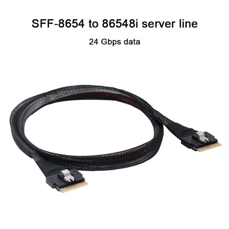 WG183 SlimeSAS SFF-8654 8i to SFF-8654 8i High Speed Hard Drive Server Data Transfer Cable, 0.5m, 0.8m